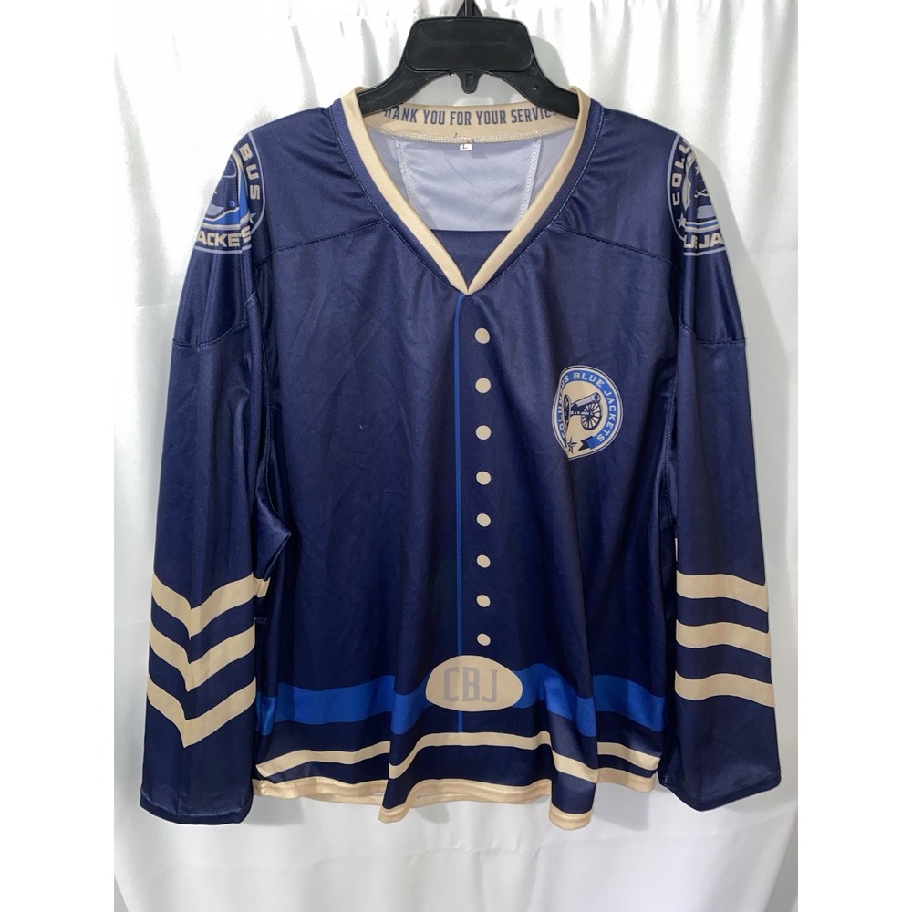 Columbus Blue Jackets Hockey Jersey Large NHL Military Appreciation Cannon 2026